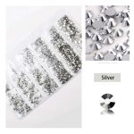 Set of 1680 crystal rhinestones in 6 sizes P03 - Silver