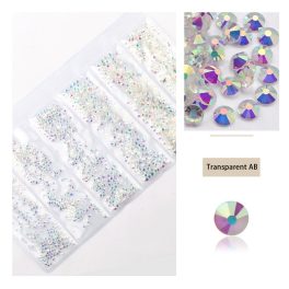   Set of 1680 crystal rhinestones in 6 sizes P05 - Transparent AB