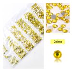 Set of 1680 crystal rhinestones in 6 sizes P12 - Citrine