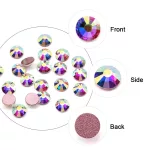 Set of 1680 crystal rhinestones in 6 sizes P18 - Gold rose