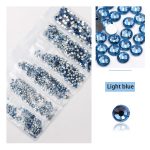 Set of 1680 crystal rhinestones in 6 sizes P25 - Light blue