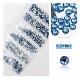 Set of 1680 crystal rhinestones in 6 sizes P25 - Light blue