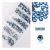 Set of 1680 crystal rhinestones in 6 sizes P25 - Light blue