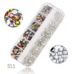 Set of 1440 crystal rhinestones, 2 colours, 6 sizes S11