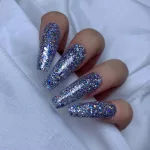Gel nail tip, REFILL size 2, L narrowed cube - clear -50 pcs