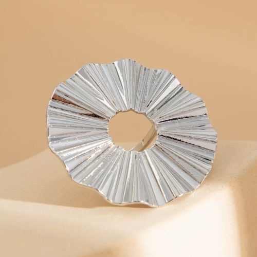 Modern-shaped fashion ring – in silver color