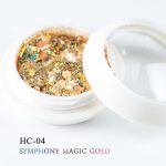 Ornamental sequins, gold, hexagonal, mixed size 