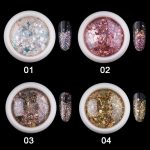 Ornamental sequins, light purple, hexagonal, mixed size 