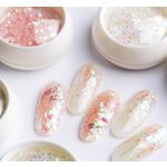 Ornamental sequins, sapphires, hexagonal, mixed-size 