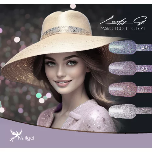 Lady G 4-piece gel polish set with- March collection -  gift daisy