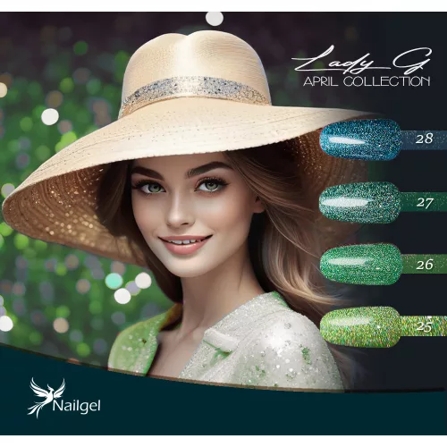 Lady G 4-piece gel polish set with- April collection -  gift daisy
