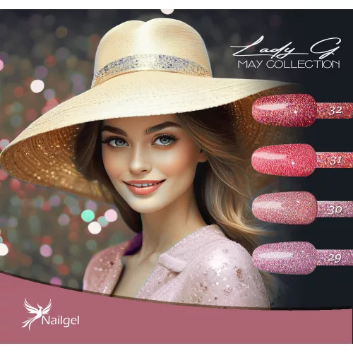 Lady G 4-piece gel polish set with- May collection -  gift daisy