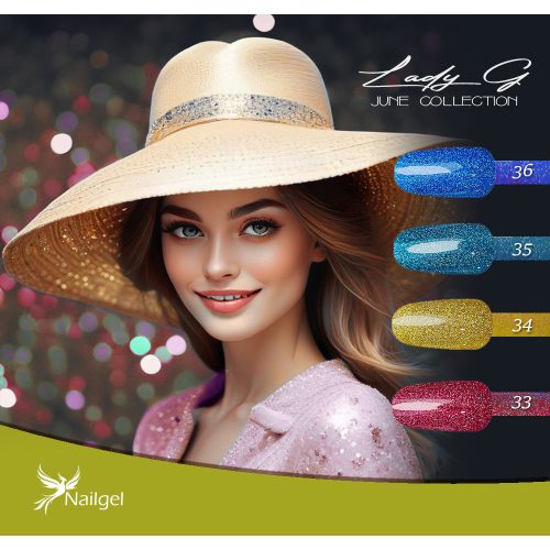 Lady G 4-piece gel polish set with- Jun collection -  gift daisy