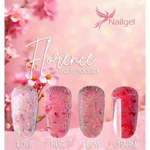 Liquid Polygel FLORANCE 4-piece collection in pump jar, with gift – color display palette (margarita).
