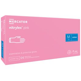   Nitrylex pink powder-free light pink nitrile examination gloves L