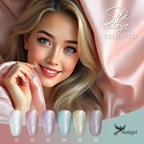 Silk Cat Eye gel polish collection with 4 pcs gel pads and gift daisies