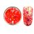Decorative glitter in vibrant red color, hexagonal, mixed sizes