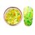 Decorative glitter in vibrant yellow color, hexagonal, mixed sizes