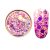 Decorative glitter in vibrant purple color, hexagonal, mixed sizes