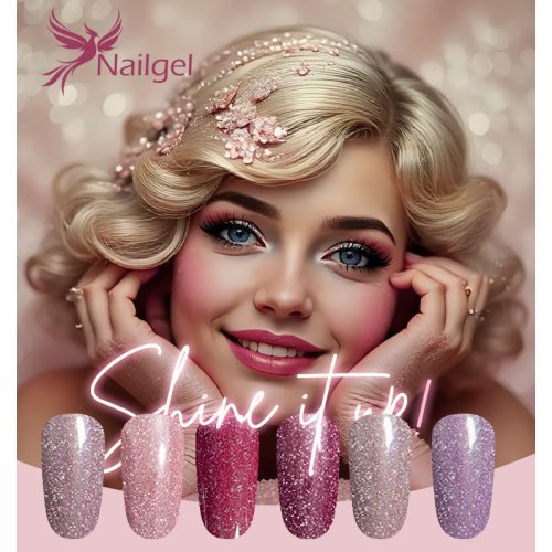 Shine It Up! gel varnish collection with 6 pcs gel pads and gift daisies