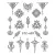 Nail sticker, black and white 21