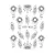 Nail sticker, black and white 23