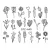 Nail sticker, black and white 26