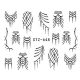 Nail sticker, black and white 33