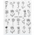 Nail sticker, black and white 35