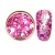 Decorative glitter in vibrant pink color, hexagonal, mixed sizes