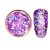 Decorative glitter in vibrant purple color, hexagonal, mixed sizes