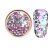 Decorative glitter in vibrant color-shifting shade, hexagonal, mixed sizes