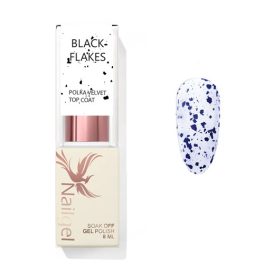 Polka Velvet Top Coat - Black Flakes - Gel 8ml