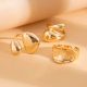 3-piece fashion ring set – in gold color