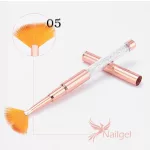 Premium Fan Brush, Rosegold, Crystalline Decorated