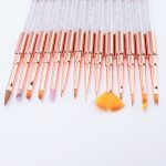 Premium quality mini jelly brush, rosegold, decorated with crystals