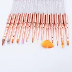 Premium quality mini decorative brush, rosegold, decorated with crystals